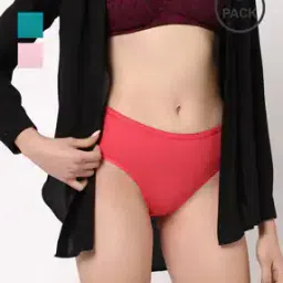 Women Pack of 3 Cotton Hipster Panties-picture-36