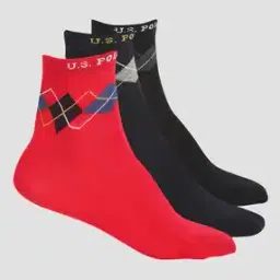 Men Pack of 3 Aloe Finish ES002 Geometric-Knit Ankle-Length Everyday Socks-48