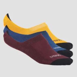 Men Pack of 3 Terry Finish ES004 Colourblock No-Show Socks-image-34