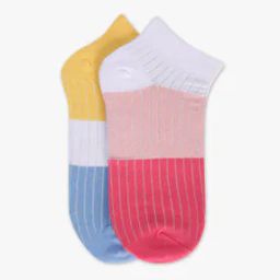 Women Pack of 2 Colourblock Ankle-Length Socks-image-9