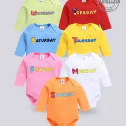 Boys Pack of 7 Printed Bodysuits-image-2