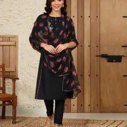 Women Floral Print Chiffon Dupatta-14