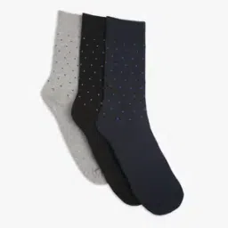 Men Pack of 3 Micro Print Mid-Calf Length Socks-1
