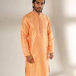 Embroidered Slim Fit Kurta with Slip Pockets-image-50