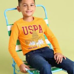 Boys Brand Print Regular Fit Crew-Neck T-Shirt-image-15
