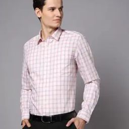 Men Checked Slim Fit Cotton Shirt with Patch Pocket-image-32