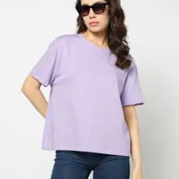 Women Regular Fit Crew-Neck Cotton T-Shirt-image-88
