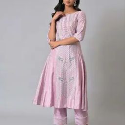 Foil Print A-Line Kurta-image-65