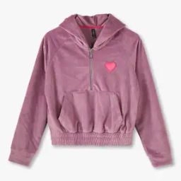 Girls Patterned Regular Fit Hoodie with Kangaroo Pocket-image-10