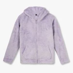Girls Regular Fit Zip-Front Hoodie-image-13