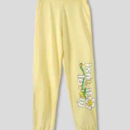 Girls Typographic Print Relaxed Fit Joggers-image-91
