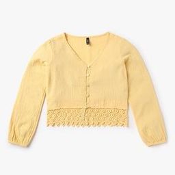 Girls Double Cloth Lace Regular Fit Top-picture-13