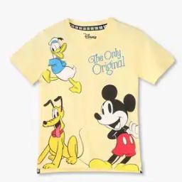 Boys Mickey Mouse Print Regular Fit Crew-Neck T-Shirt-image-81