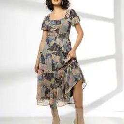 Women Floral Print Tiered Dress-image-46
