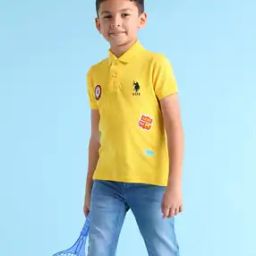 Boys Placement Print Regular Fit Polo T-Shirt-picture-16