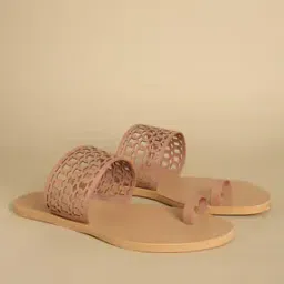 acai Laser-Cut Toe-Ring Flat Sandals-picture-4