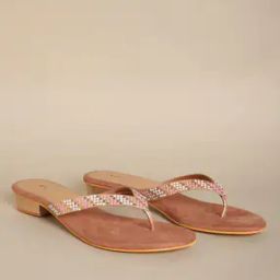 Embellished Thong-Strap Heeled Sandals-image-5