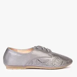 Round-Toe Lace-Up Flat Shoes-image-59