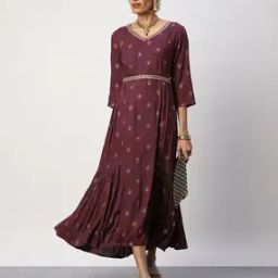 Floral Print V-Neck Empire Dress-image-95
