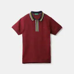 Polo T-Shirt with Striped Collar-picture-21