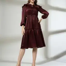 Women Tiered Dress with Tie-Up-image-91
