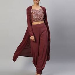 Woven V-neck Pant-Suit Set-picture-47