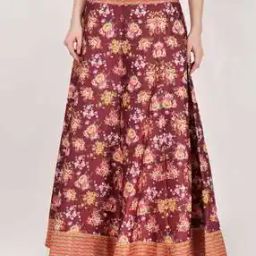 Women Floral Print Flared Skirt-48