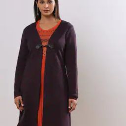 Women Chevron Pattern Longline Shrug-28