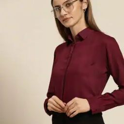 Women Regular Fit Shirt with Spread Collar-image-7
