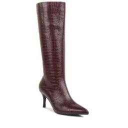 Women Croc-Embossed Mid-Calf Boots-13