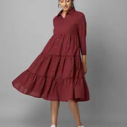 Tiered Dress with Mock Buttons-image-28