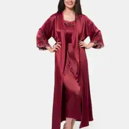 Non-Padded Non-Wired Full Sleeves Bridal Robe-image-60