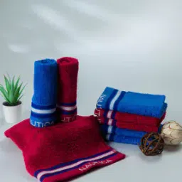 Set of 8 Striped High-Absorbent Face Towels-image-86
