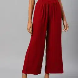 Ankle-Length Palazzos with Elasticated Waistband-image-54
