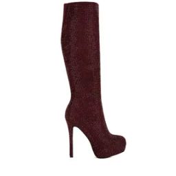 Diamante Stilettos Calf Boots-image-15