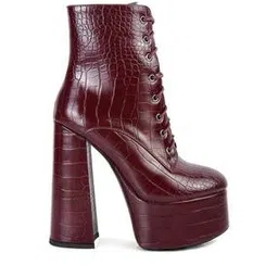 london rag Croc-Embossed Platform Heeled Boots-picture-43