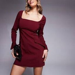 Bengaline Long Sleeve Mini Dress with Pocket Detail-image-54
