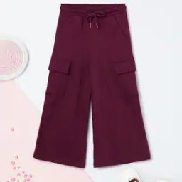 Girls Mid Rise Straight Fit Cargo Pants-image-46