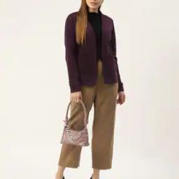 Women Front-Open Regular Fit Shrug with Patch Pockets-11