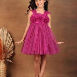 Girls Square-Neck Fit & Flare Dress-image-87