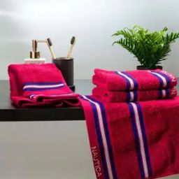 Set of 4 Striped Cotton Hand Towels 24" x 16"-5