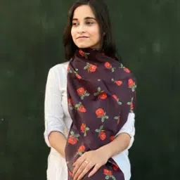Women Floral Print Cotton Scarf-picture-21