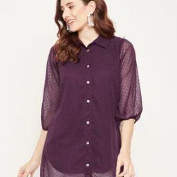 Textured Tunic with Waist Tie-Up-picture-23