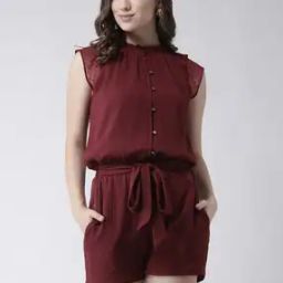 Textured Playsuit with Button Detail-picture-12
