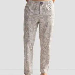 Men Geometric Print OELP7 Straight Track Pants-image-44