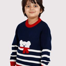 JoE Hazel Boys Self Design Long Sleeves Acrylic Pullover image 4