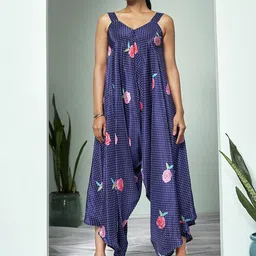 SUKRUTI DESIGN Gul-Posh Women V-Neck Printed Sleeveless Basic Jumpsuit-picture-27