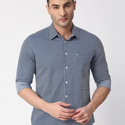 Basics Men Slim Fit Printed Cotton Casual Shirt-image-99