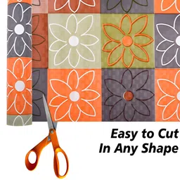 Kuber Industries Orange & White Shelf Liner Organisers image 1