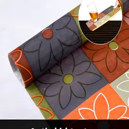Kuber Industries Orange & White Shelf Liner Organisers image 5